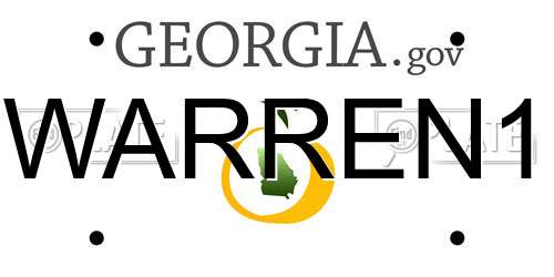 WARREN1 Georgia License Plate