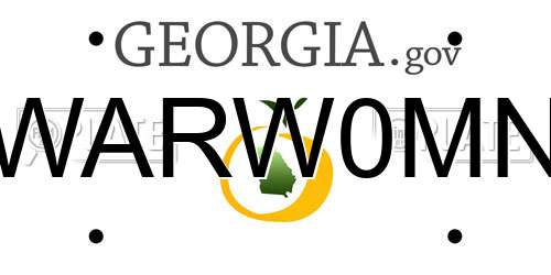 WARW0MN Georgia License Plate