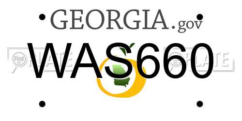 WAS660 Georgia License Plate