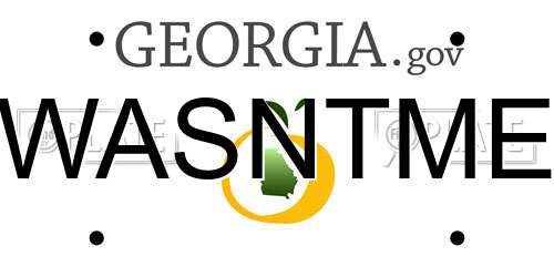 WASNTME Georgia License Plate