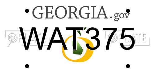 WAT375 Georgia License Plate
