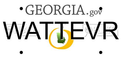 WATTEVR Georgia License Plate