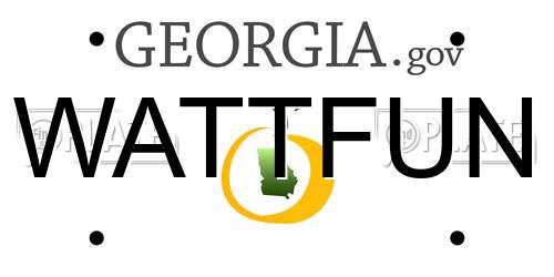 WATTFUN Georgia License Plate