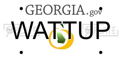 WATTUP Georgia License Plate