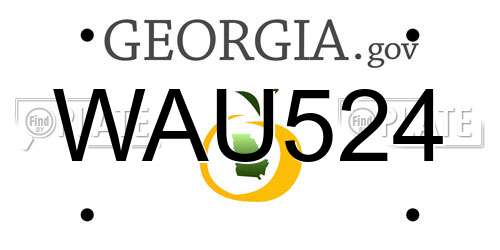 WAU524 Georgia License Plate
