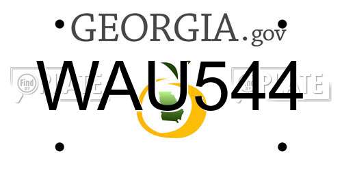 WAU544 Georgia License Plate