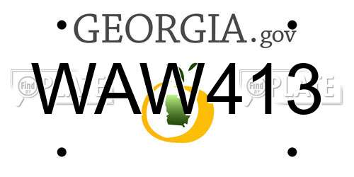WAW413 Georgia License Plate
