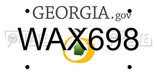 WAX698 Georgia License Plate