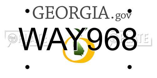 WAY968 Georgia License Plate