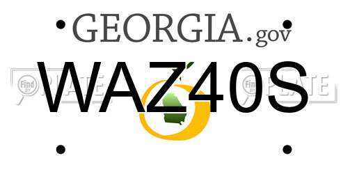 WAZ40S Georgia License Plate