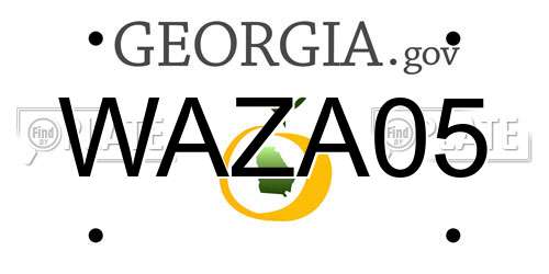 WAZA05 Georgia License Plate
