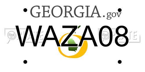 WAZA08 Georgia License Plate
