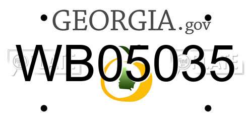 WB05035 Georgia License Plate
