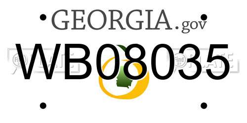 WB08035 Georgia License Plate