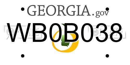 WB0B038 Georgia License Plate