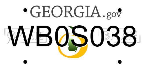 WB0S038 Georgia License Plate