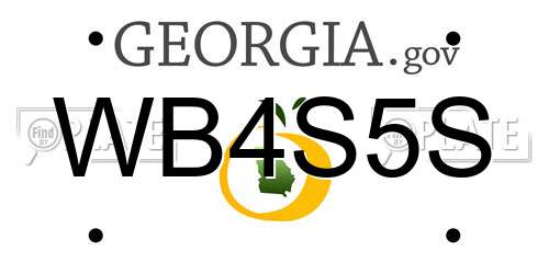 WB4S5S Georgia License Plate