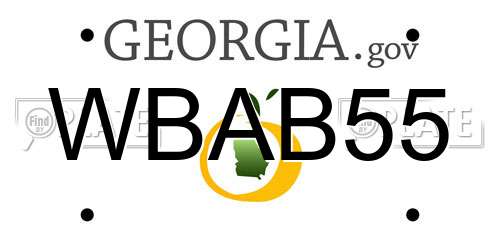 WBAB55 Georgia License Plate