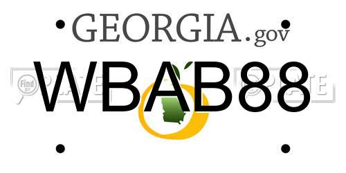 WBAB88 Georgia License Plate