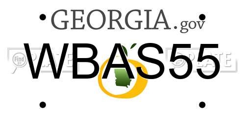 WBAS55 Georgia License Plate
