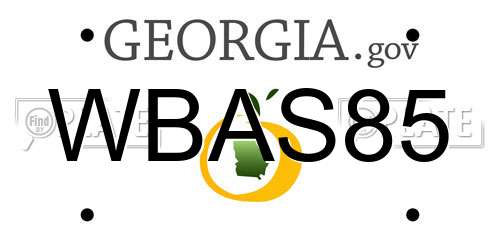 WBAS85 Georgia License Plate