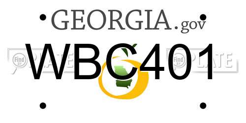 WBC401 Georgia License Plate
