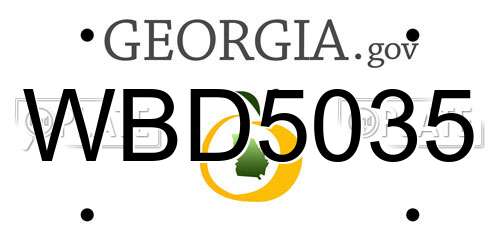 WBD5035 Georgia License Plate