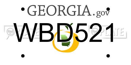 WBD521 Georgia License Plate