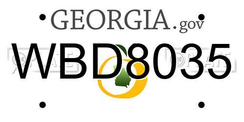 WBD8035 Georgia License Plate