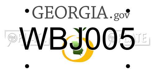 WBJ005 Georgia License Plate