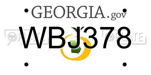WBJ378 Georgia License Plate