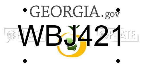 WBJ421 Georgia License Plate