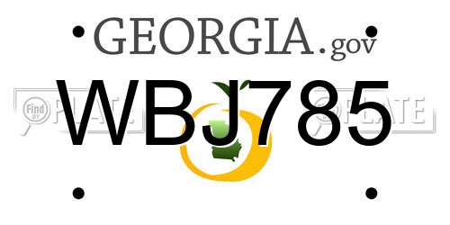 WBJ785 Georgia License Plate