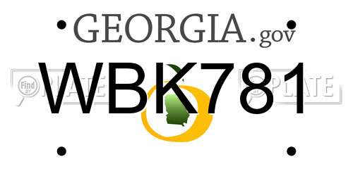 WBK781 Georgia License Plate