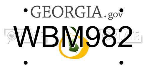 WBM982 Georgia License Plate