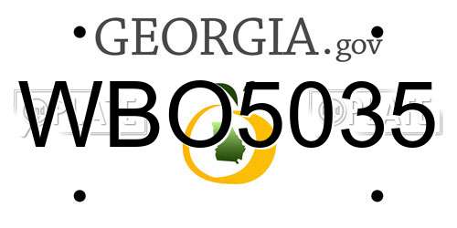 WBO5035 Georgia License Plate