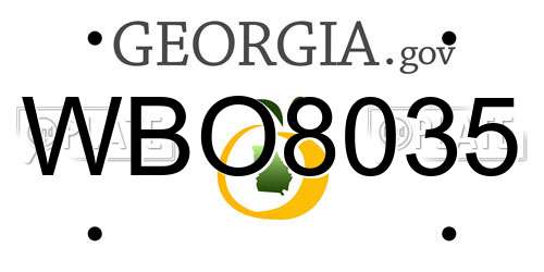 WBO8035 Georgia License Plate