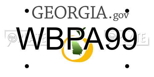 WBPA99 Georgia License Plate
