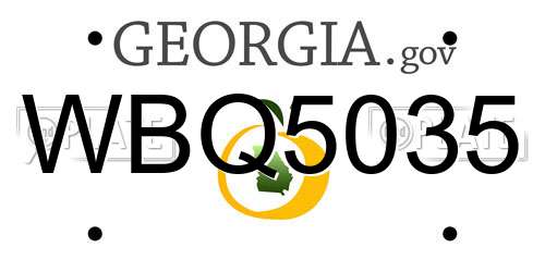 WBQ5035 Georgia License Plate