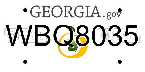 WBQ8035 Georgia License Plate