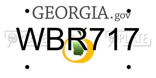 WBR717 Georgia License Plate