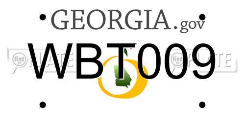 WBT009 Georgia License Plate