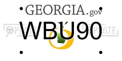 WBU90 Georgia License Plate