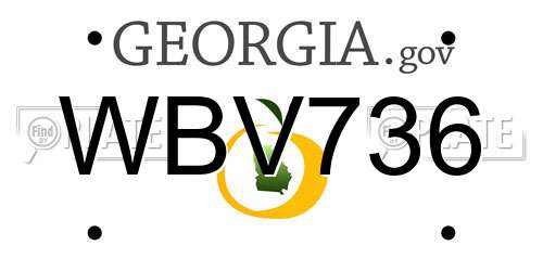 WBV736 Georgia License Plate
