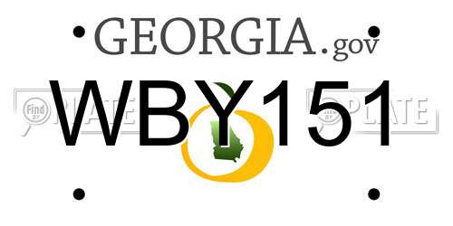WBY151 Georgia License Plate