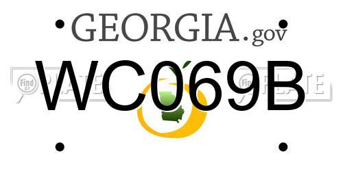 WC069B Georgia License Plate