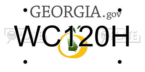 WC120H Georgia License Plate
