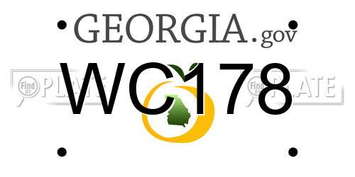 WC178 Georgia License Plate