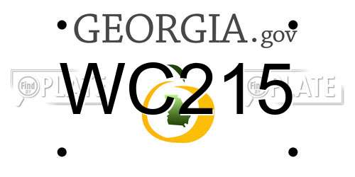 WC215 Georgia License Plate