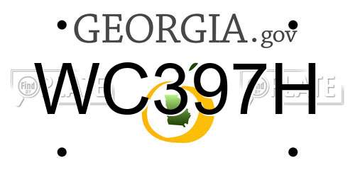 WC397H Georgia License Plate